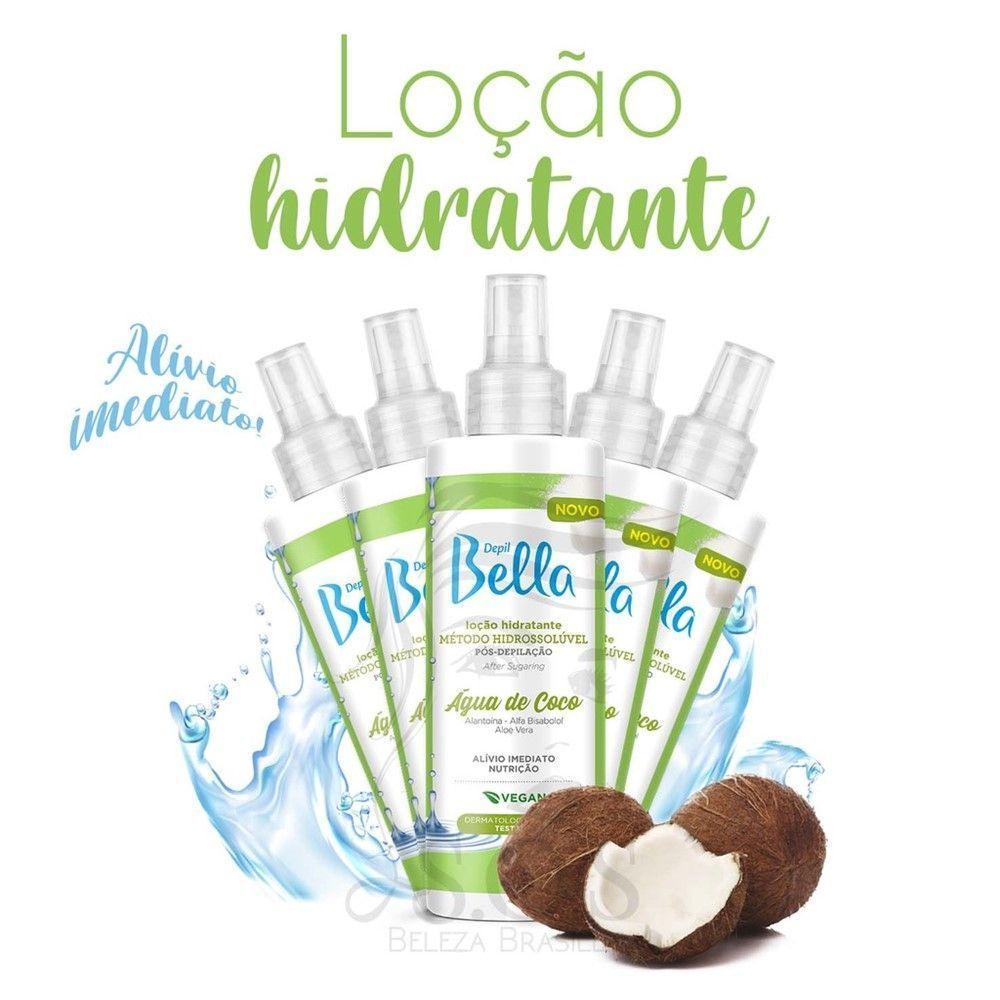 Loção Hidratante água Coco Depil Bella Pós Depilação 300ml - 4