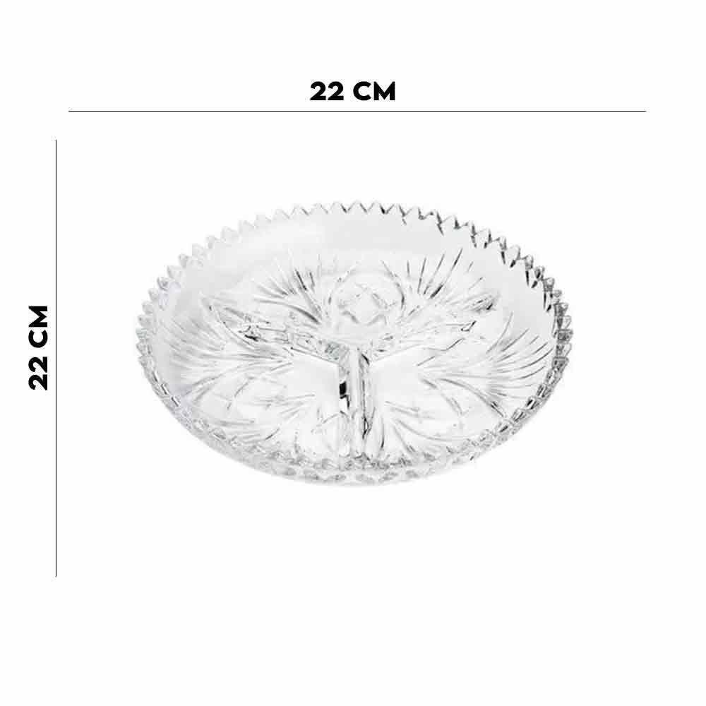 Petisqueira 3 Divisórias De Cristal Alberta 22×3,5cm Lyor - 2