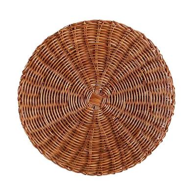 Lugar Americano De Plástico Rattan Marrom Lyor 38cm