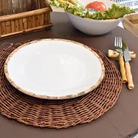 Lugar Americano De Plástico Rattan Marrom Lyor 38cm