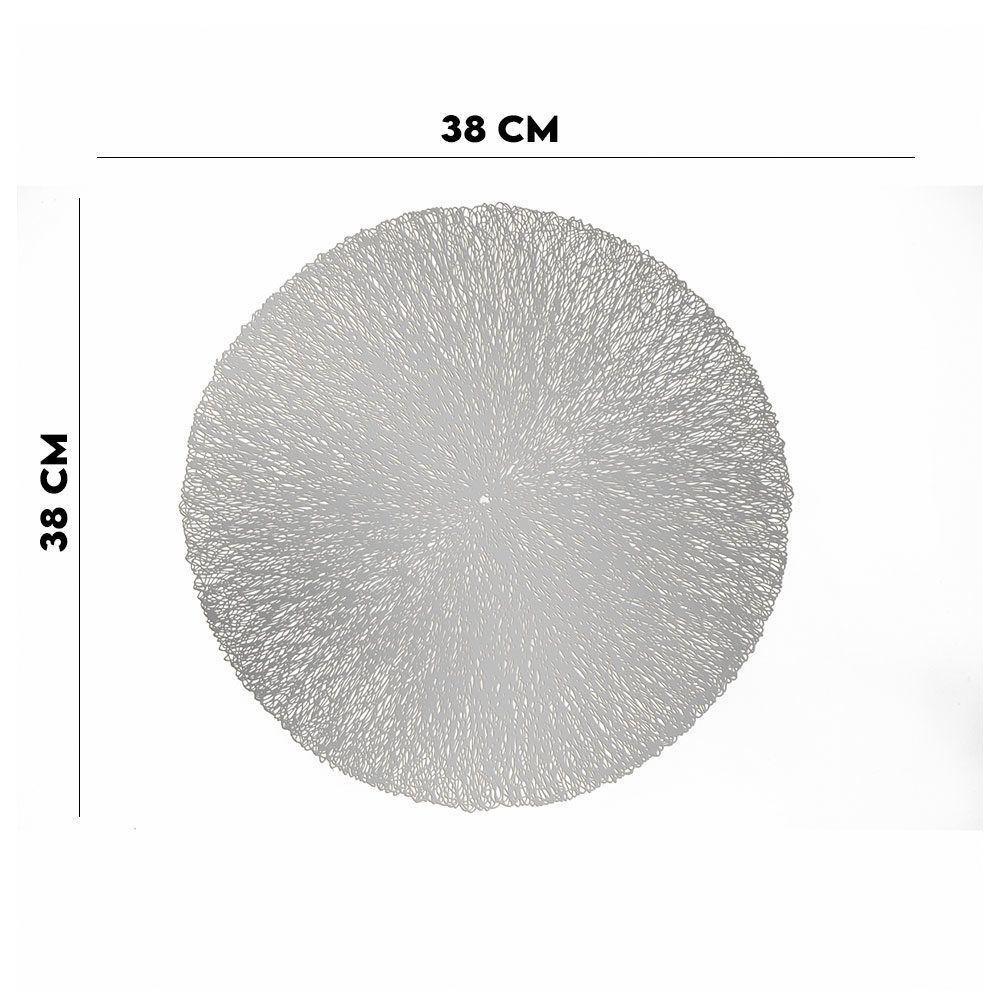 Lugar Americano Plástico Columbus Prateado Lyor 38cm 1un - 3