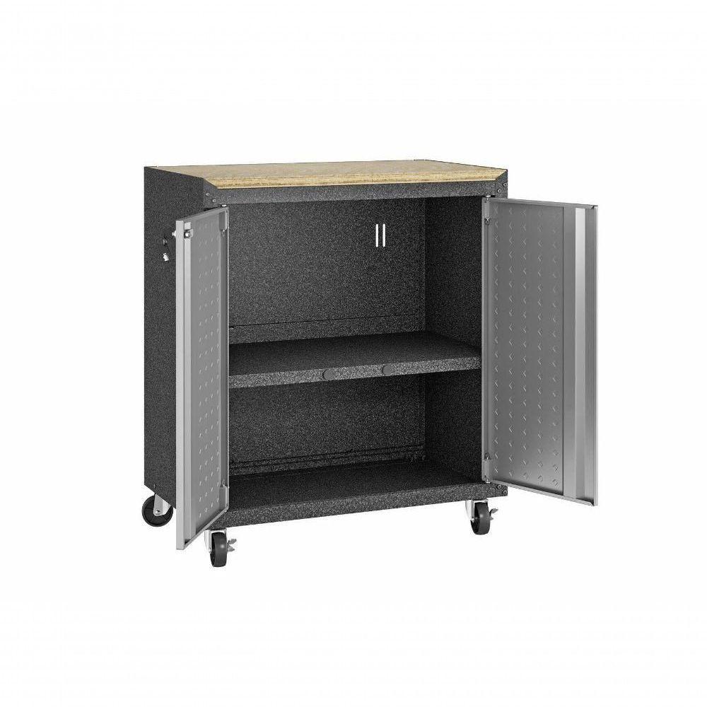 Balcão Multiúso Titanium Itatiaia - 2 Portas - Preto C/ Cinza - 2