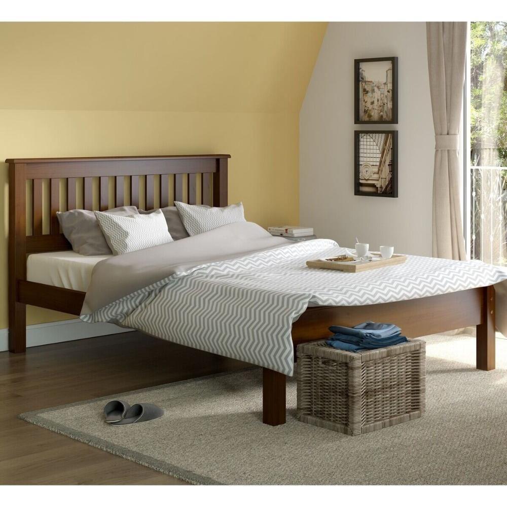 Cama De Casal Madeira Maciça Para Colchão 188 X 138cm Multimóveis Cr35240 Castanho Castanho - 4