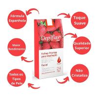 Folhas Prontas Para Depilação Facial Buço Sobrancelha Depilflax Morango 24un - 3