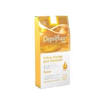 Folhas Prontas Para Depilação Facial Buço Sobrancelha Depilflax Natural 24un - 1