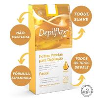 Folhas Prontas Para Depilação Facial Buço Sobrancelha Depilflax Natural 24un - 3