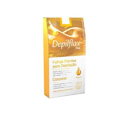 Folhas Prontas Para Depilação Corporal Pernas Depilflax Natural 20un