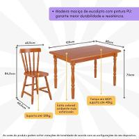 Conjunto Mesa De Jantar 125cm Com 4 Cadeiras Multimóveis Cr50083 Mel Mel - 3