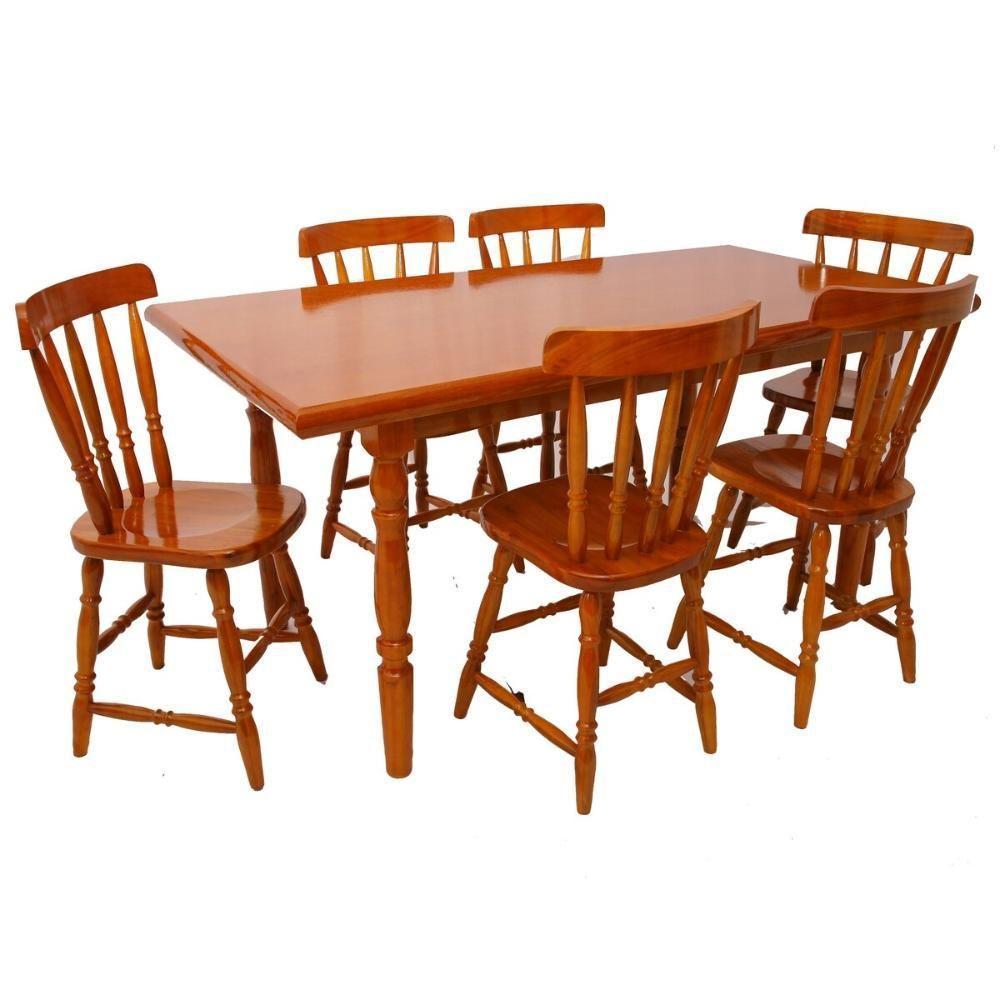 Conjunto Mesa De Jantar 160cm Com 6 Cadeiras Multimóveis Cr50085 Mel Mel - 1