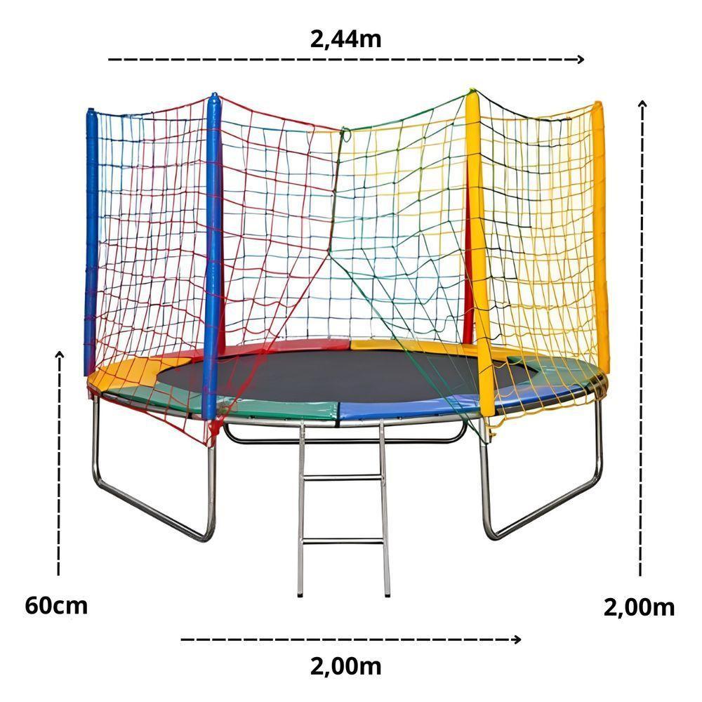 Kit Cama Elástica Pula Pula 3,05m 3m Grande + Piscina De Bolinhas 1,00m Infantil Playground - 2