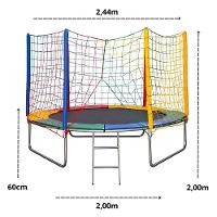 Kit Cama Elástica Pula Pula 3,05m 3m Grande + Piscina De Bolinhas 1,00m Infantil Playground - 2