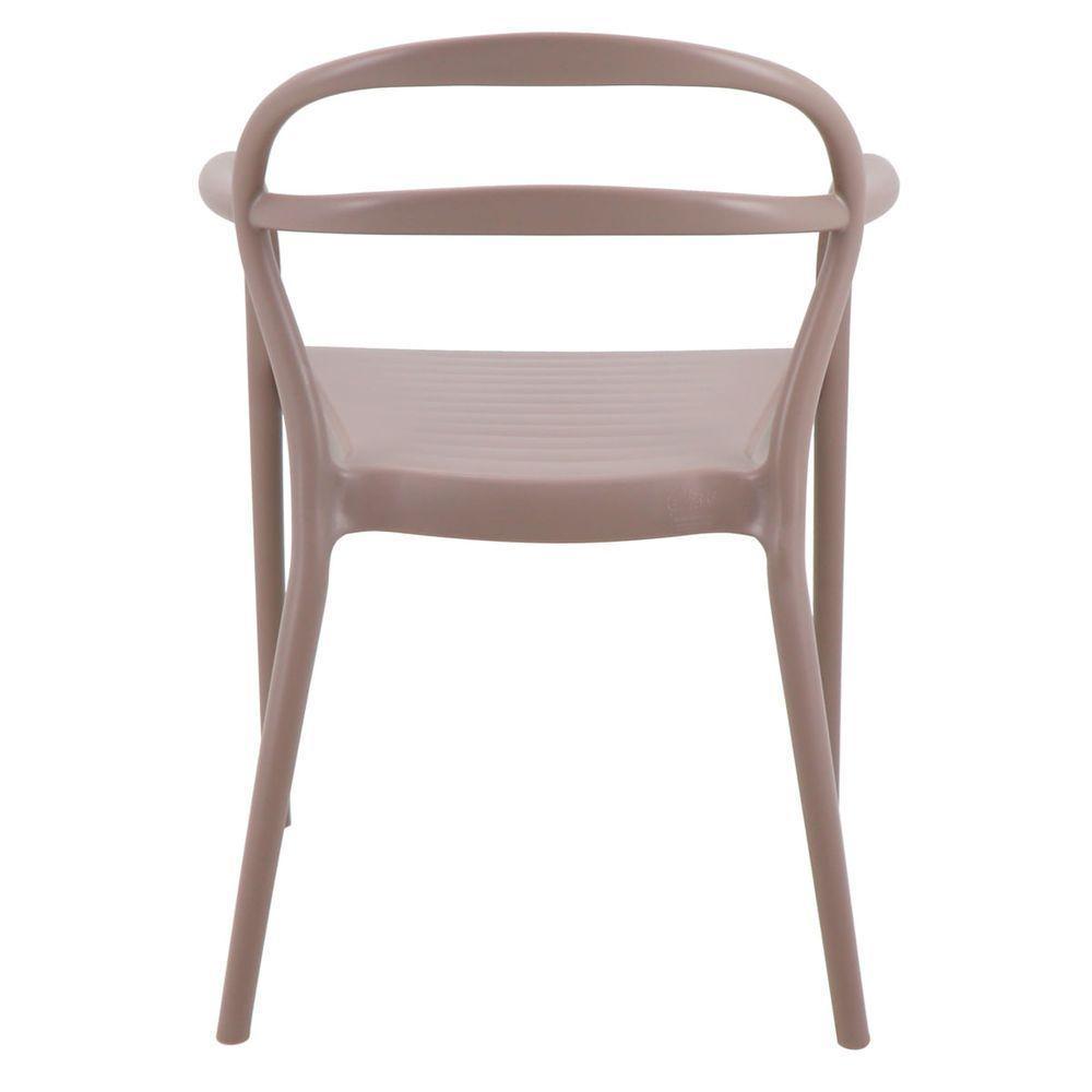 Cadeira Tramontina Sissi E Fibra De Vidro Com Encosto Vazado E Braços Camurça - 3