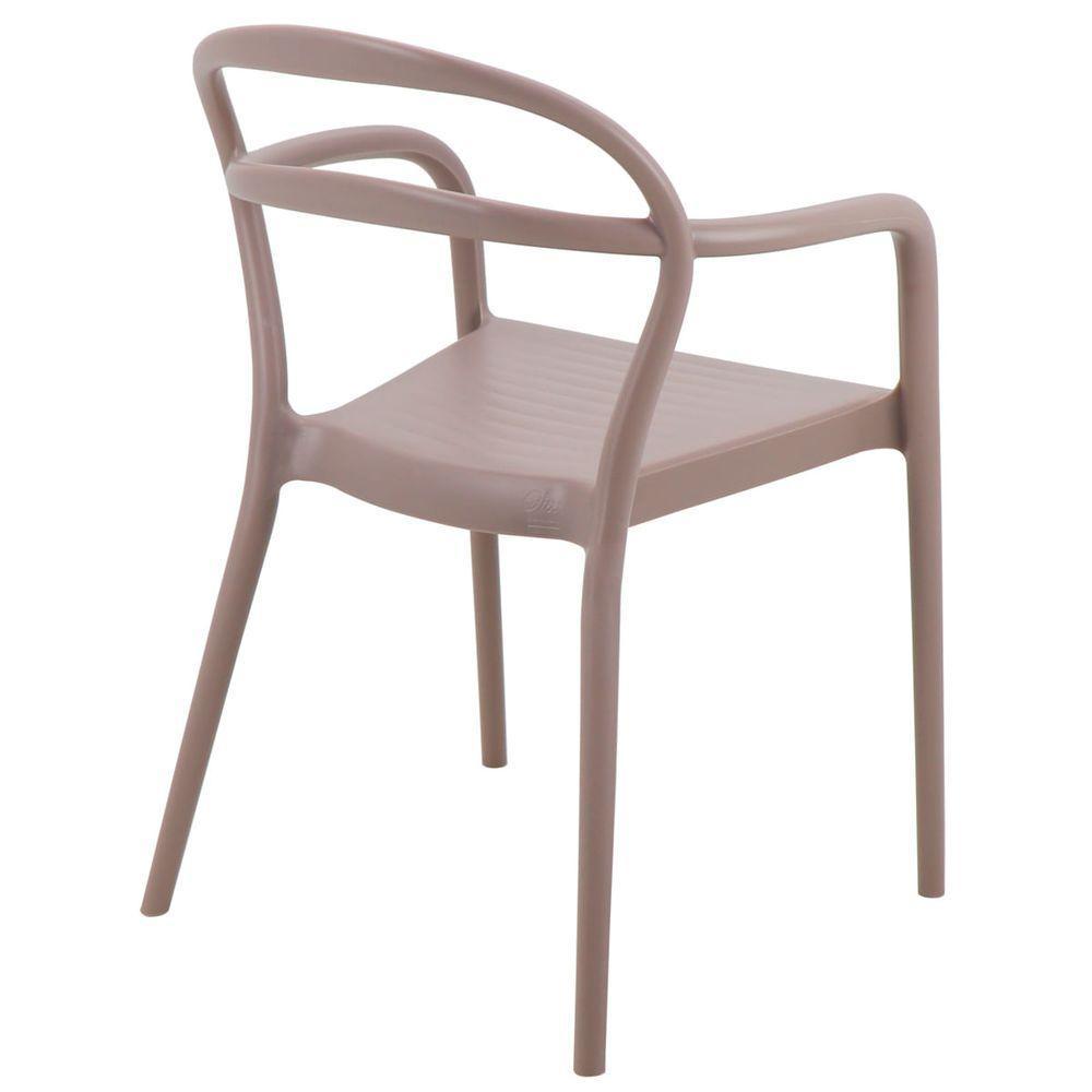 Cadeira Tramontina Sissi E Fibra De Vidro Com Encosto Vazado E Braços Camurça - 4