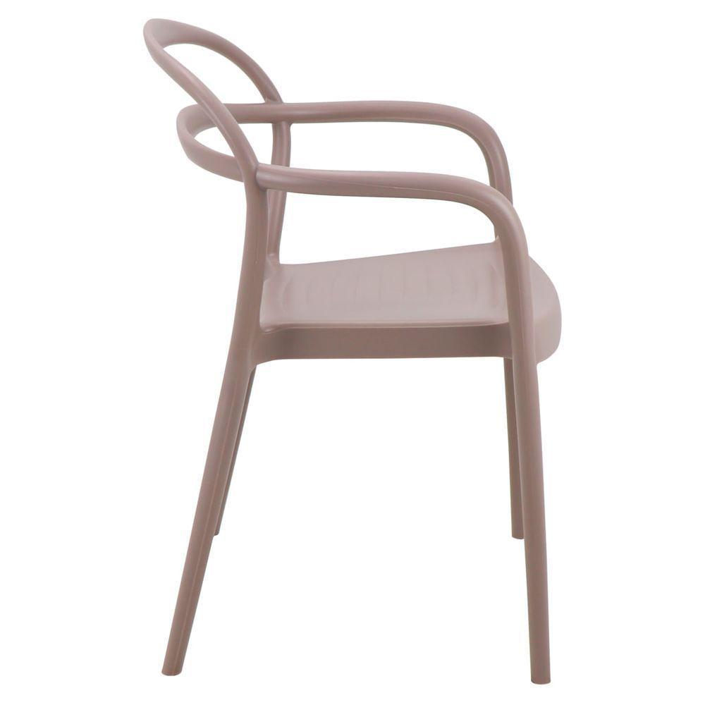 Cadeira Tramontina Sissi E Fibra De Vidro Com Encosto Vazado E Braços Camurça - 5