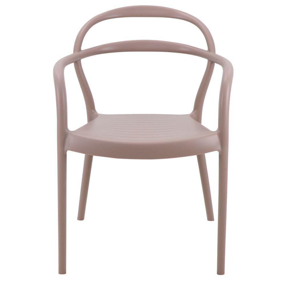 Cadeira Tramontina Sissi E Fibra De Vidro Com Encosto Vazado E Braços Camurça - 7