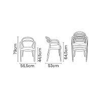 Cadeira Tramontina Sissi E Fibra De Vidro Com Encosto Vazado E Braços Camurça - 2