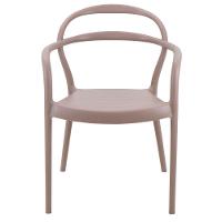 Cadeira Tramontina Sissi E Fibra De Vidro Com Encosto Vazado E Braços Camurça - 7