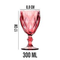 Jogo 8 Taças De Vidro Diamond Diamante Rosa Lilás 300ml água Class Home - 5