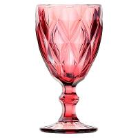 Jogo 8 Taças De Vidro Diamond Diamante Rosa Lilás 300ml água Class Home - 6