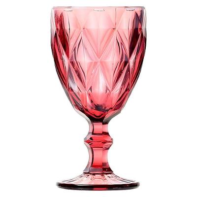 Taça De Vidro Diamond Diamante Rosa Lilás 300ml água Class Home