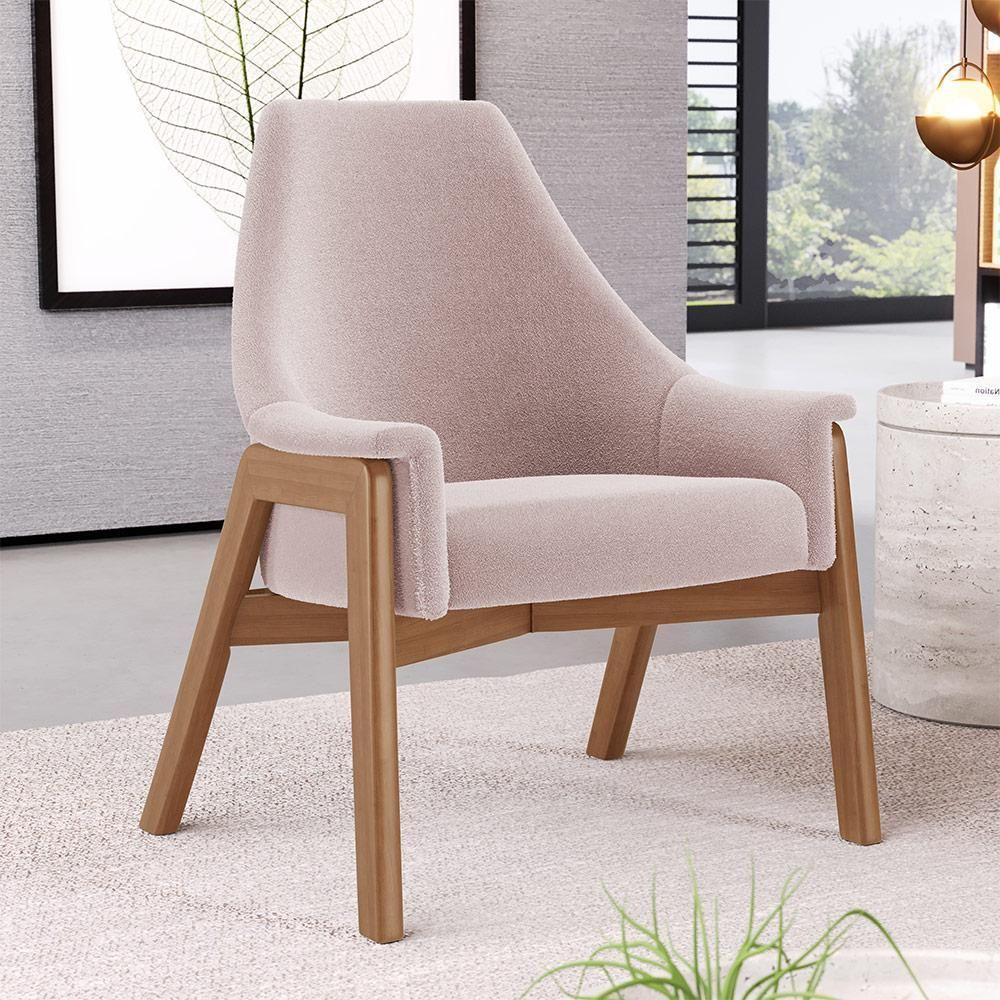 Kit 02 Poltronas Decorativa Sakura L02 Bouclê Rosê - 6