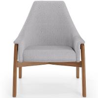 Kit 02 Poltronas Decorativa Sakura L02 Linho Cinza - 5