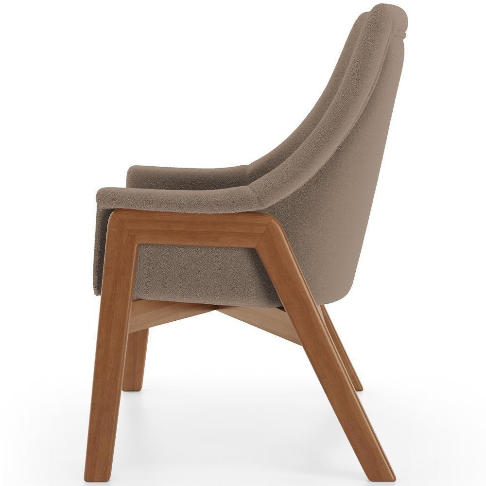 Kit 02 Poltronas Decorativa Sakura L02 Bouclê Bege - 3