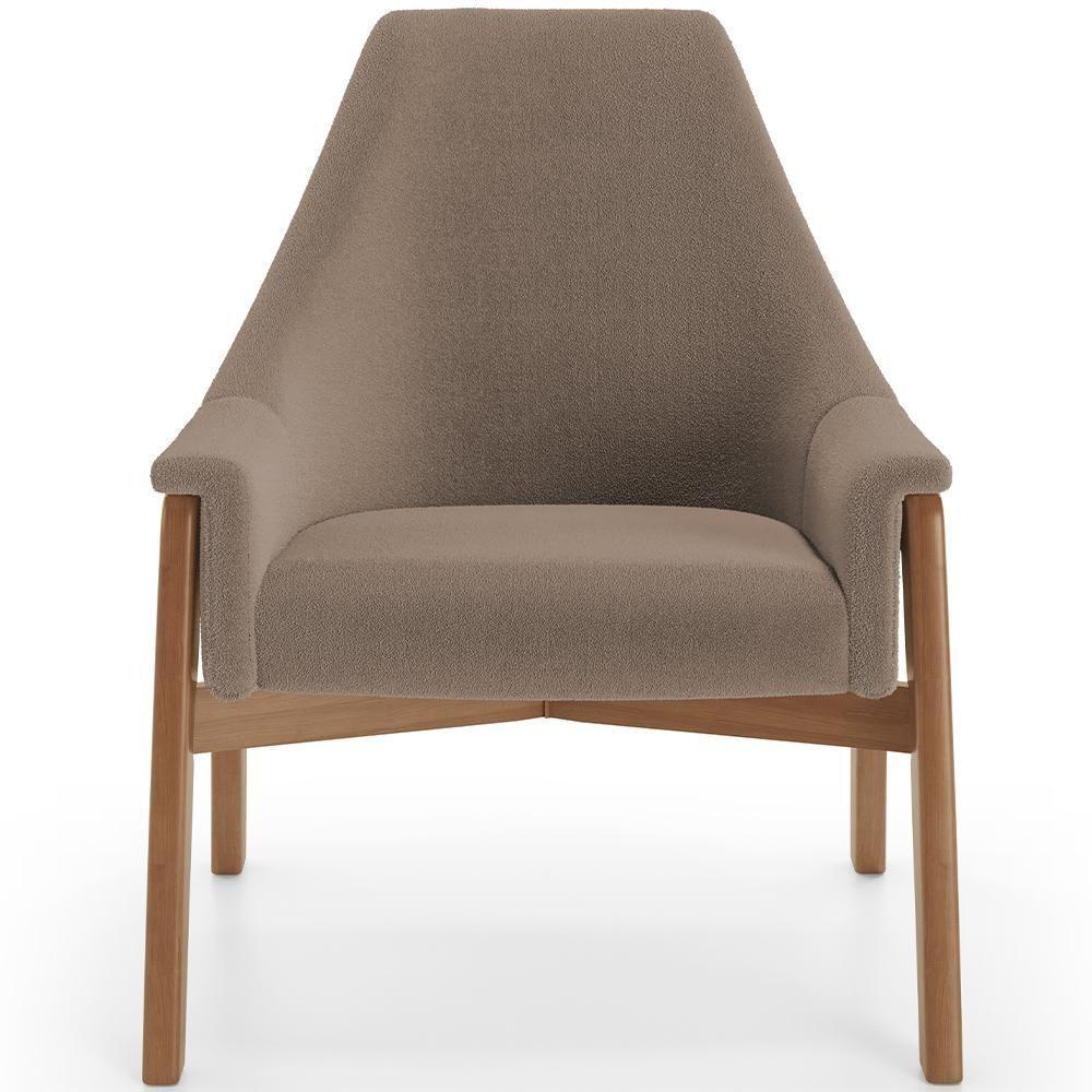 Kit 02 Poltronas Decorativa Sakura L02 Bouclê Bege - 6