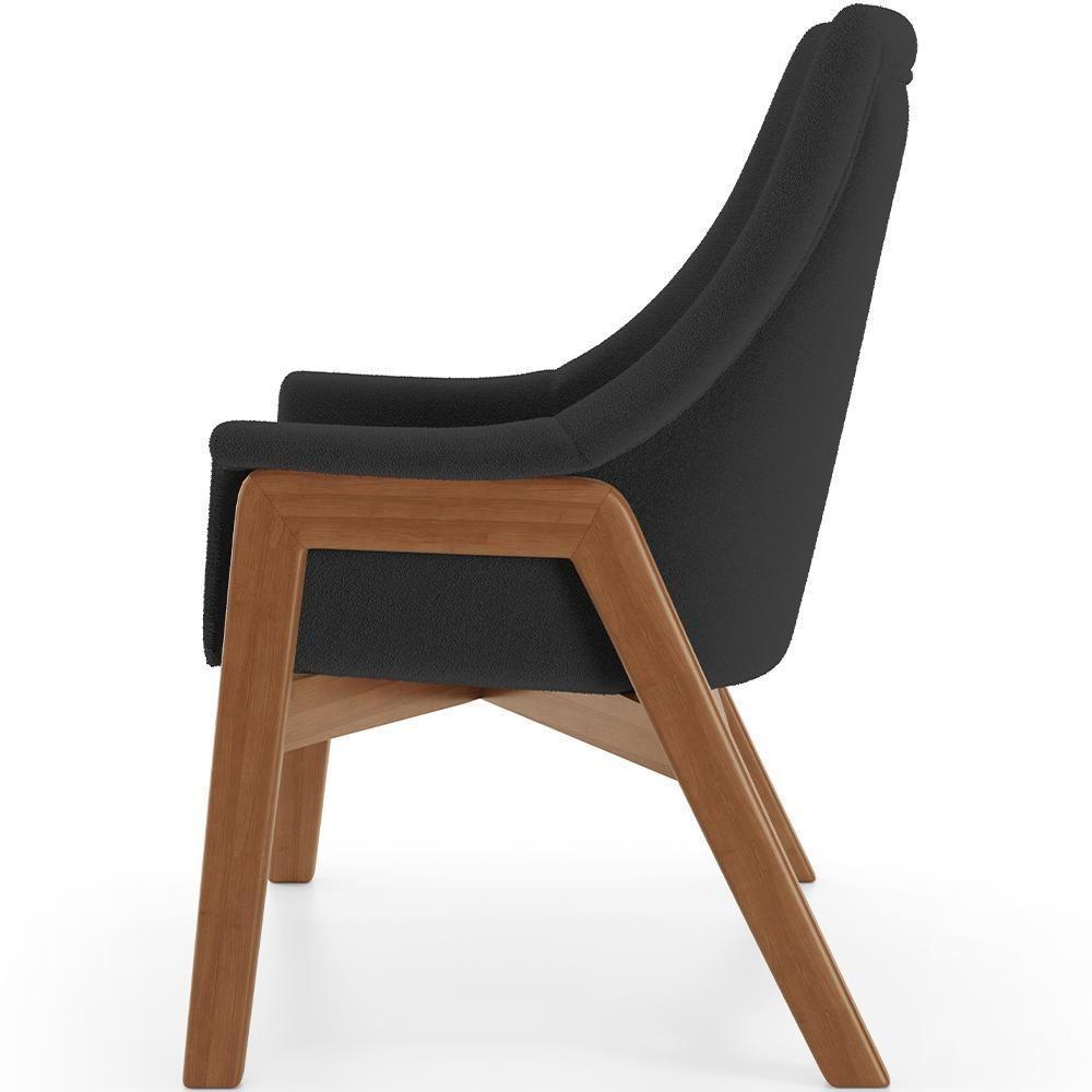 Kit 02 Poltronas Decorativa Sakura L02 Bouclê Preto - 2