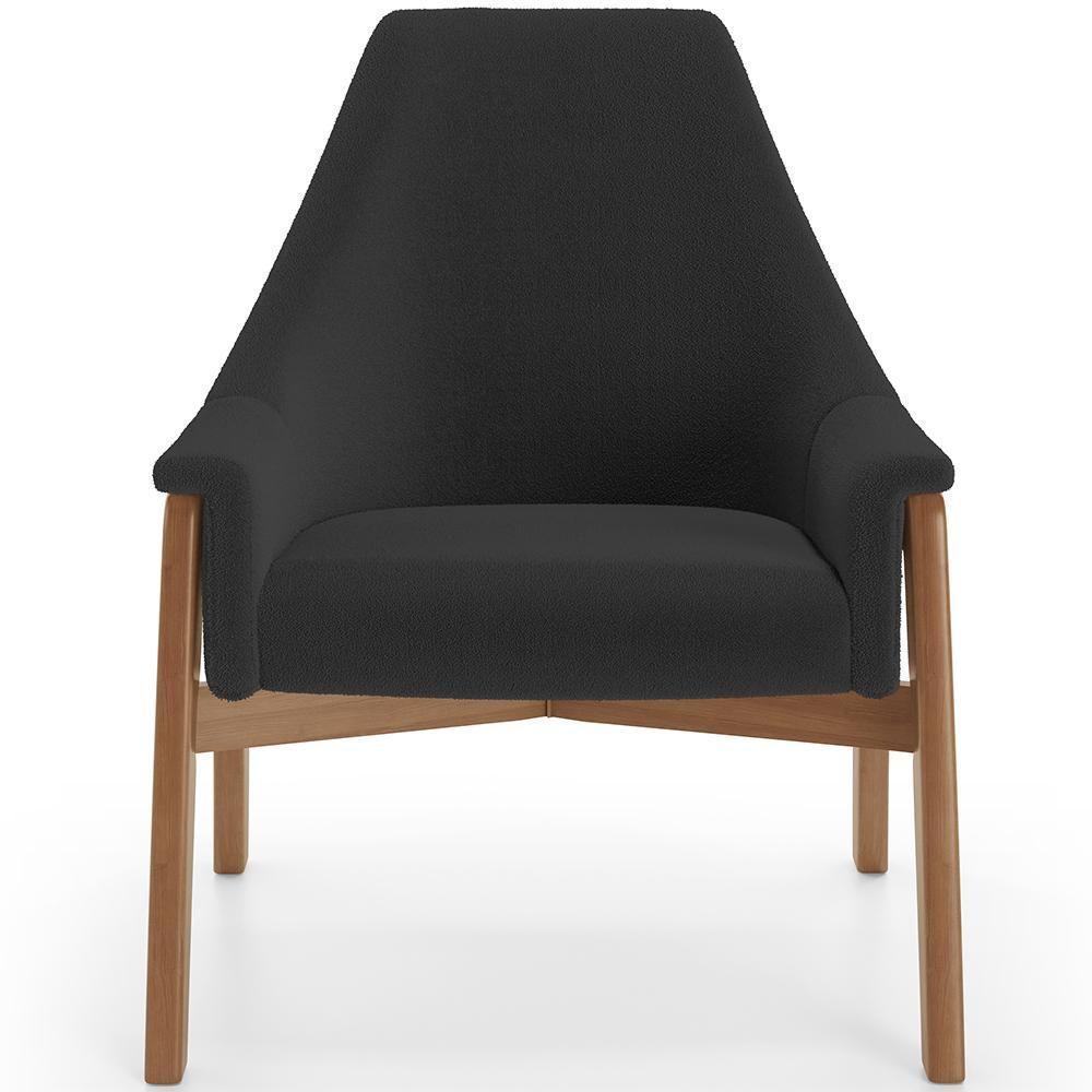 Kit 02 Poltronas Decorativa Sakura L02 Bouclê Preto - 5