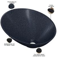 Cuba De Apoio Meia Lua Lavabo C01 Bm38w Preto Granit - Lyam - 3