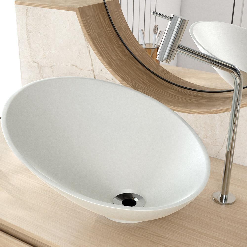 Kit 02 Cubas De Apoio Meia Lua Lavabo C01 Bm38w Cinza Matte Fosca - Lyam - 6