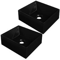 Kit 02 Cubas De Apoio Retangular Lavabo C01 Rt30w Preto - Lyam - 1