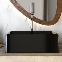 Kit 02 Cubas De Apoio Retangular Lavabo C01 Rt30w Preto - Lyam - 2