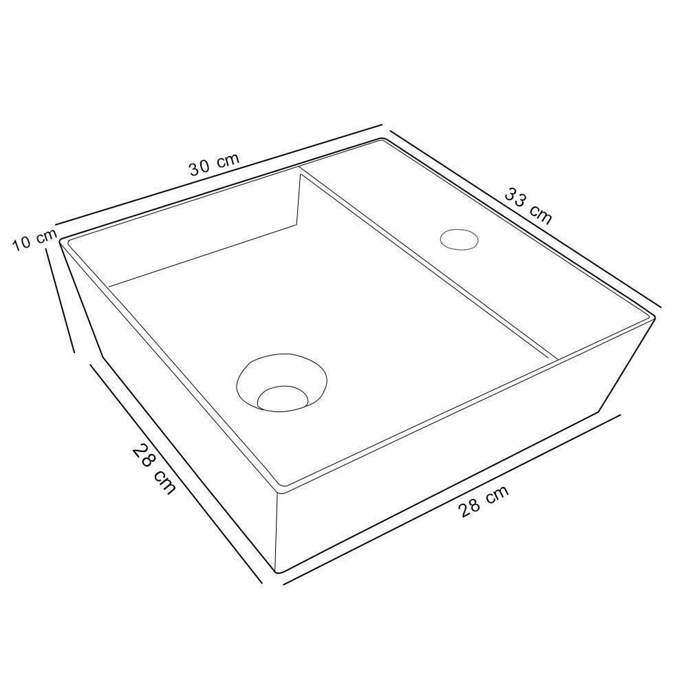 Cuba De Apoio Angular Quadrada Lavabo Volcano C01 Aq33w Branco - Lyam - 2