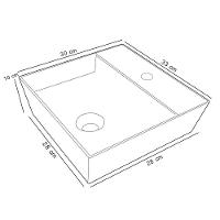 Cuba De Apoio Angular Quadrada Lavabo Volcano C01 Aq33w Cinza - Lyam - 2