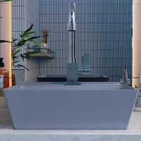 Cuba De Apoio Angular Quadrada Lavabo Volcano C01 Aq33w Cinza - Lyam