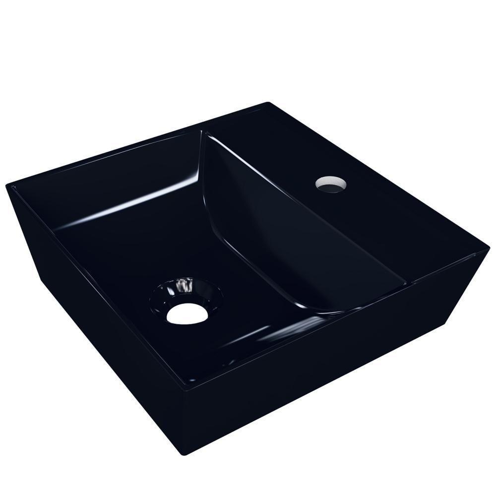 Cuba De Apoio Angular Quadrada Lavabo Volcano C01 Aq33w Preto - Lyam - 1
