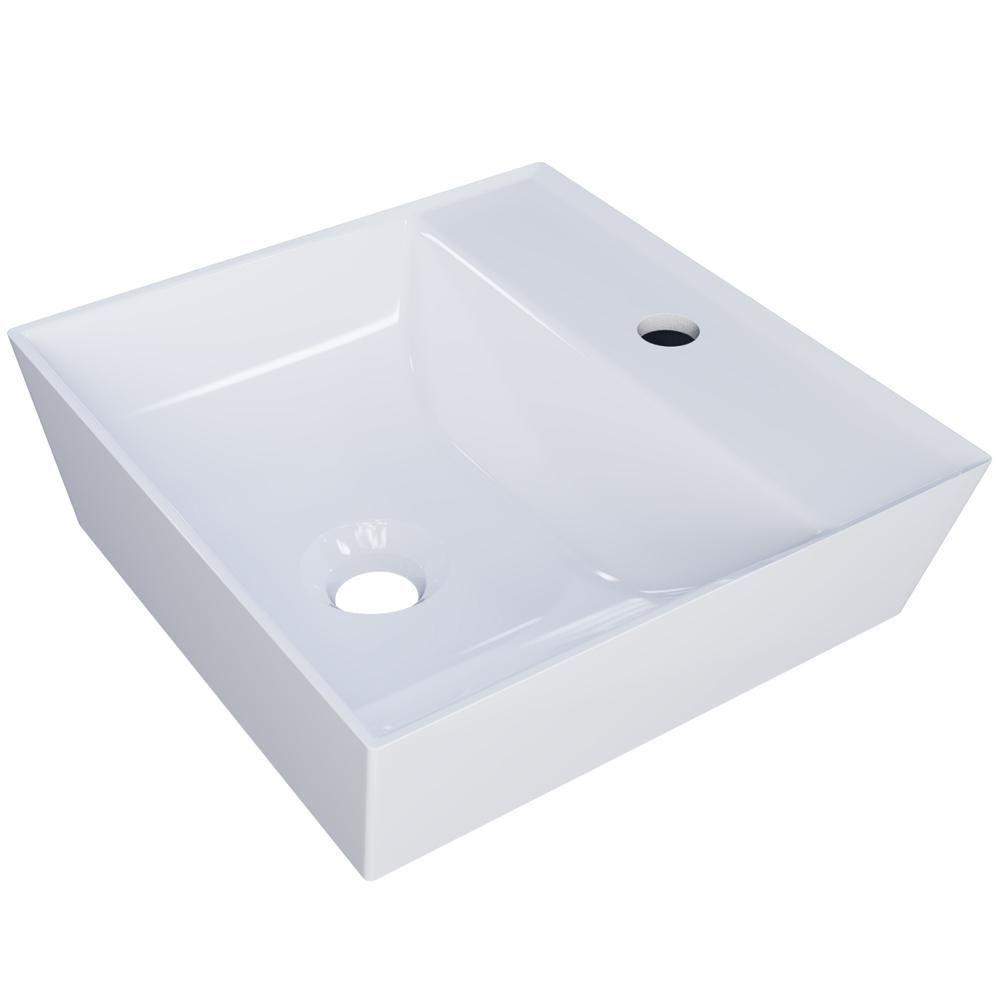 Kit 02 Cubas De Apoio Angular Quadrada Lavabo Volcano C01 Aq33w Branco - Lyam - 6