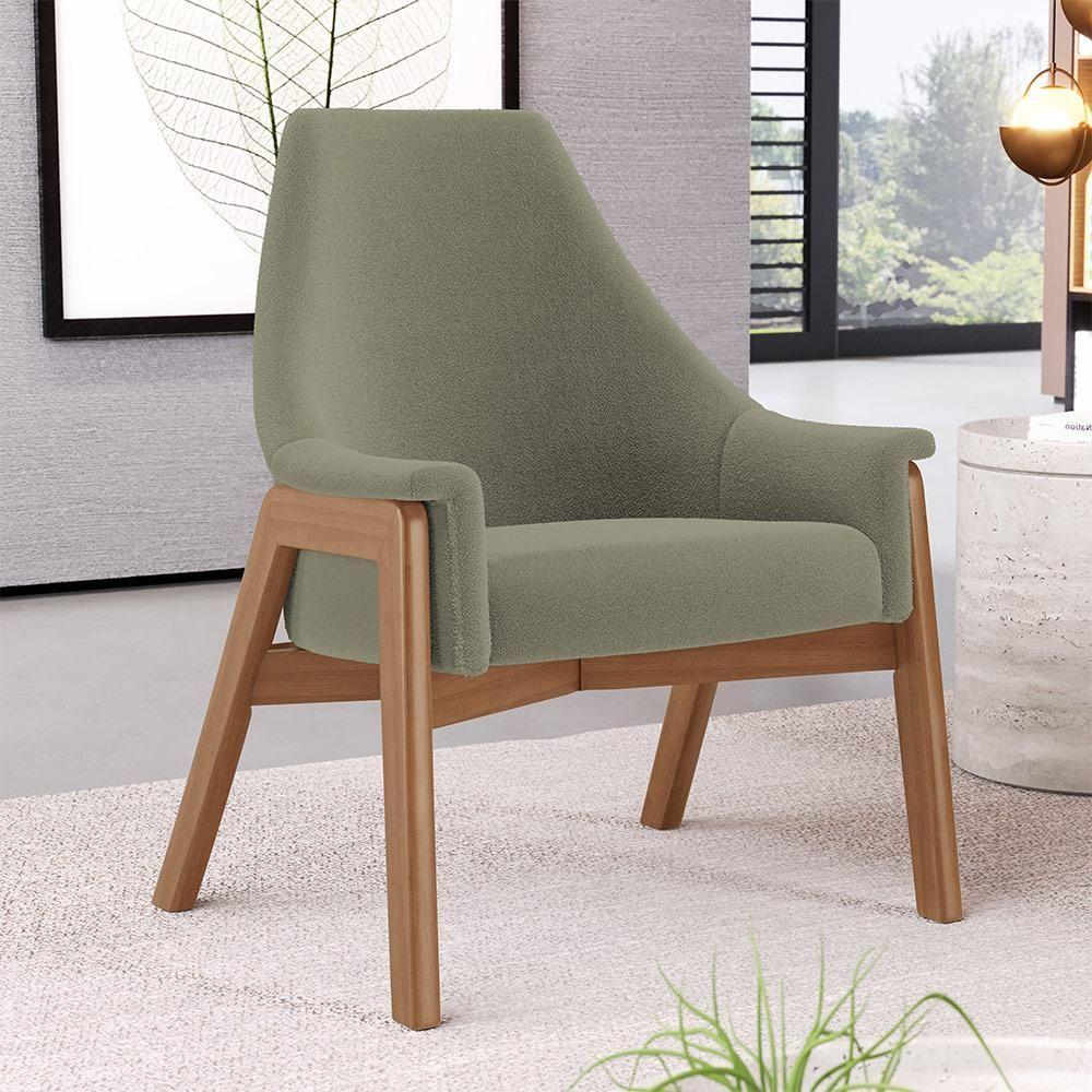 Kit 02 Poltronas Decorativa Sakura L02 Bouclê Oliva - 5