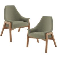 Kit 02 Poltronas Decorativa Sakura L02 Bouclê Oliva - 1