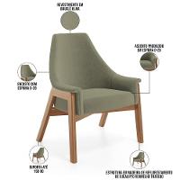 Kit 02 Poltronas Decorativa Sakura L02 Bouclê Oliva - 3