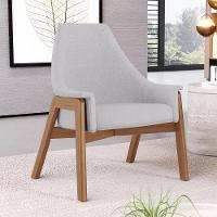 Poltrona Decorativa Sakura L02 Linho Cinza - 6