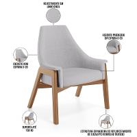 Poltrona Decorativa Sakura L02 Linho Cinza - 7