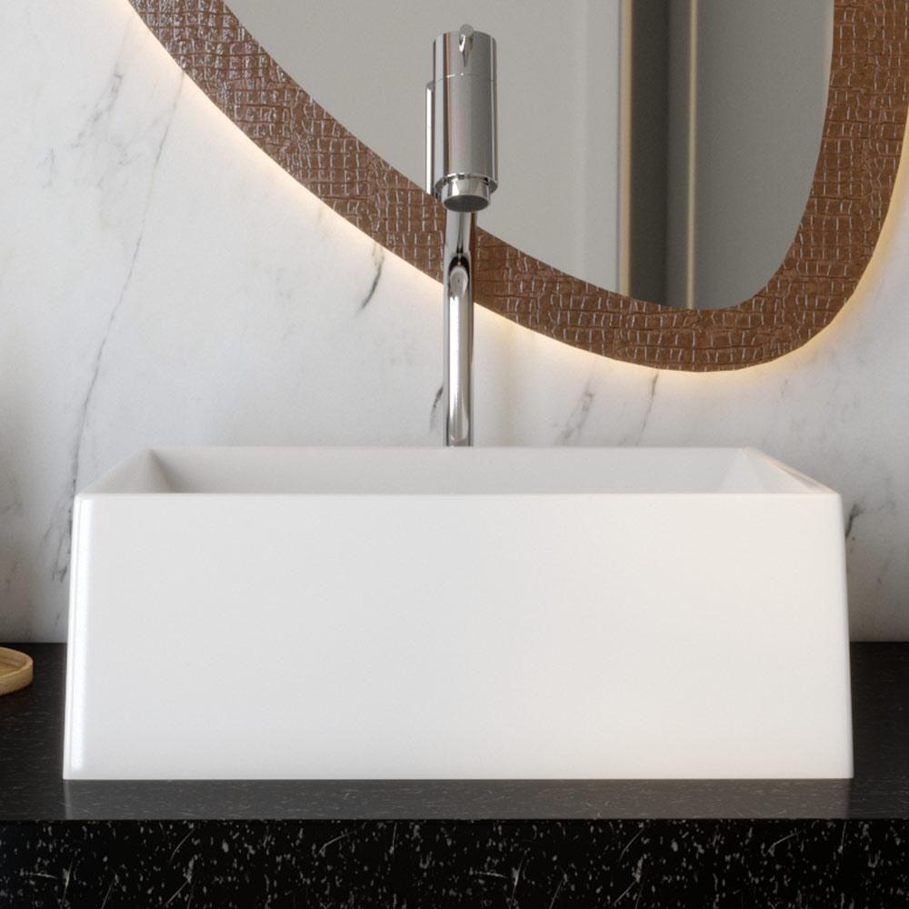 Cuba De Apoio Retangular Lavabo C01 Rt30w Branco - Lyam - 4