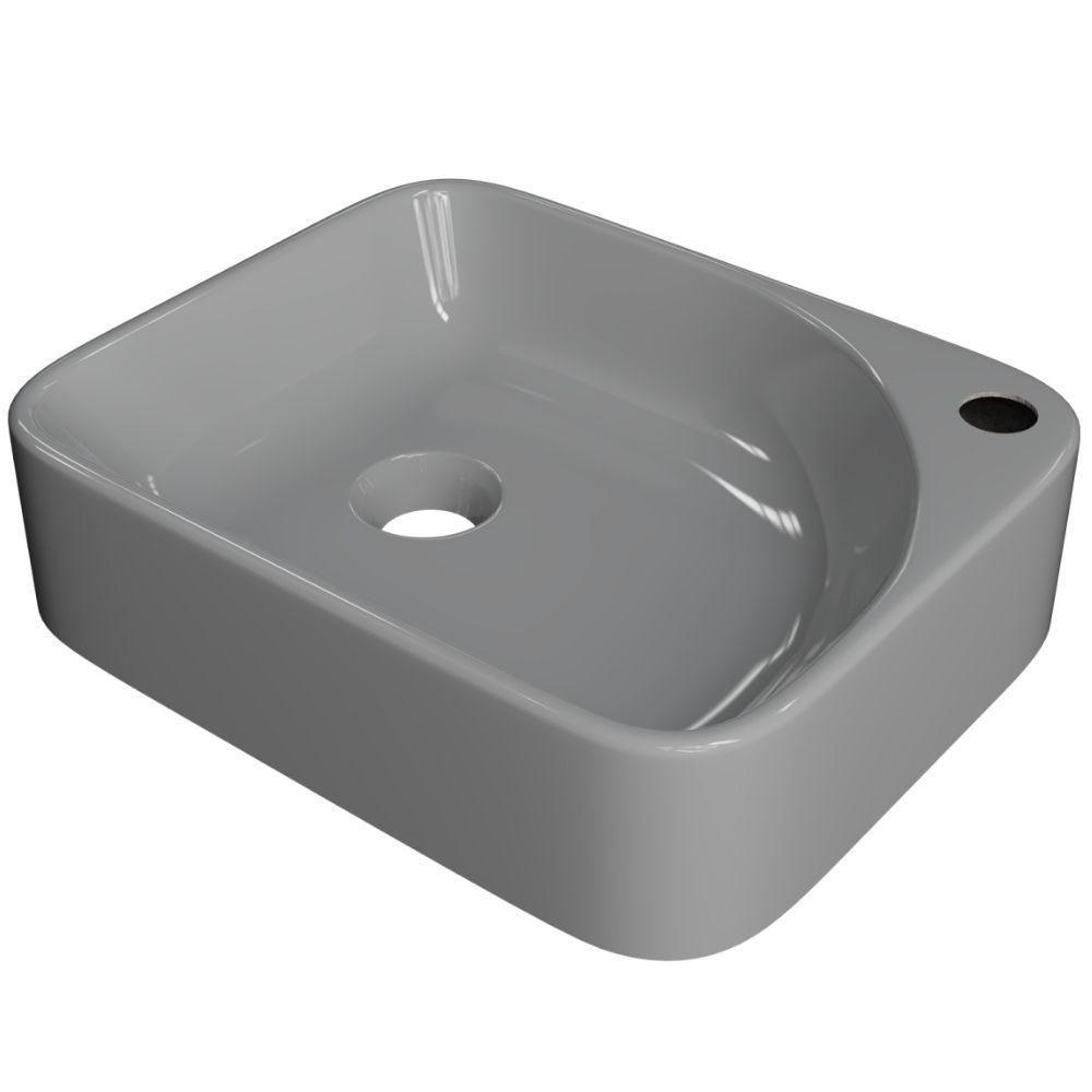 Cuba De Apoio Retangular Lavabo Cross C01 Ro36w Cinza - Lyam - 1