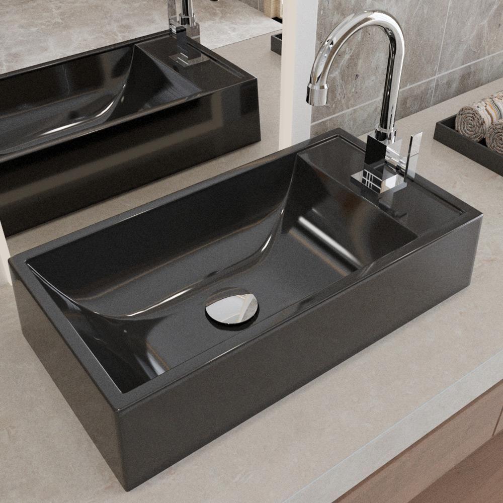 Cuba De Apoio Retangular Lavabo Roma C01 Rl545w Preto - Lyam - 5