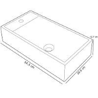 Cuba De Apoio Retangular Lavabo Roma C01 Rl545w Preto - Lyam - 2