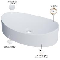 Kit 02 Cubas De Apoio Canoa Lavabo C01 Bc47w Branco Matte Fosca - Lyam