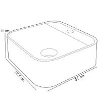 Cuba De Apoio Quadrada Lavabo C01 Qa31w Preto Granit - Lyam - 2